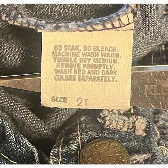 Vintage OshKosh B'Gosh Vestbak Overalls Denim Blue Boy Girl Unisex Made USA 2T - Picture 10 of 12